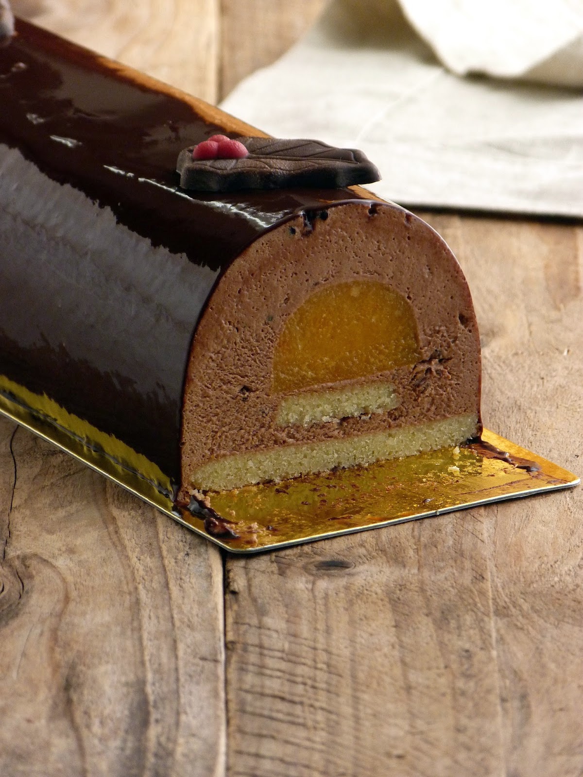 Recette Facile | Bûche de Noël: bavaroise au chocolat et mandarine