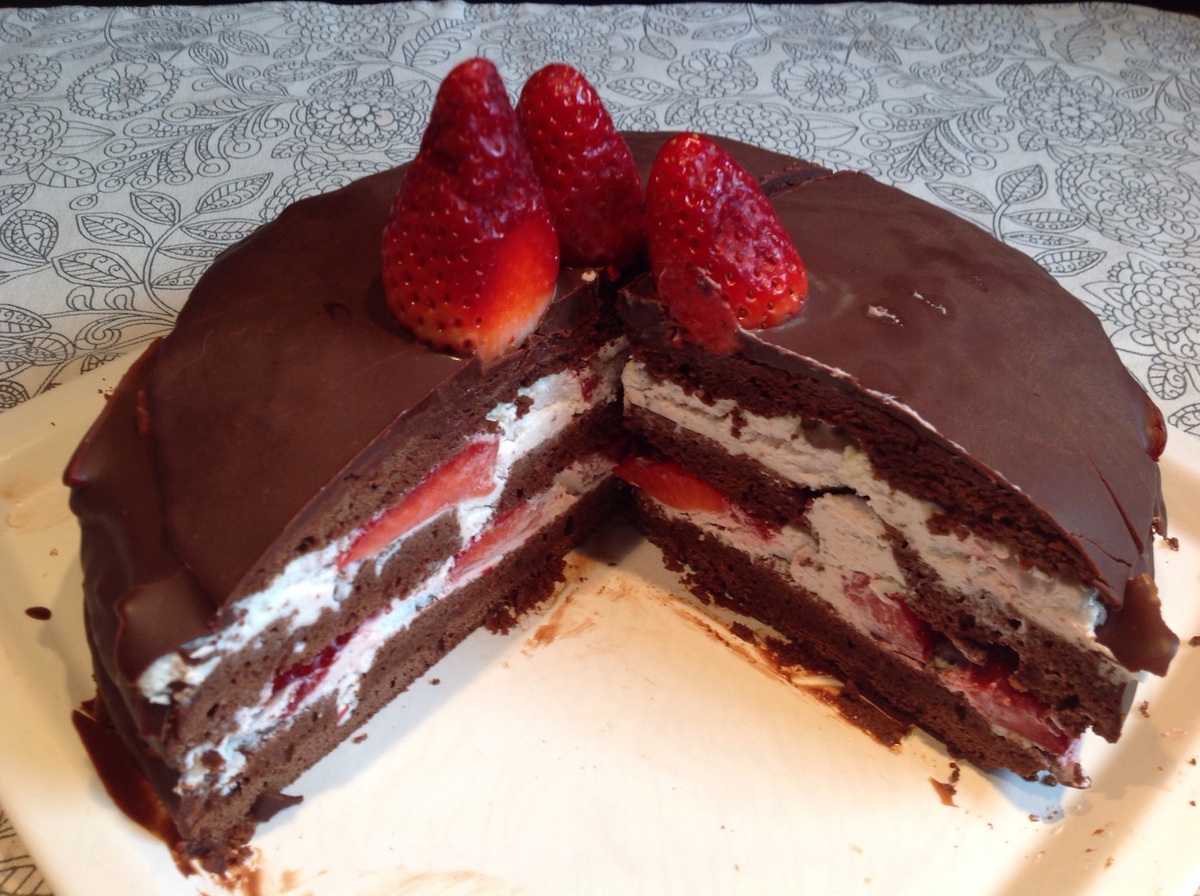 Recette Facile | Gateau chocolat, chantilly, fraises