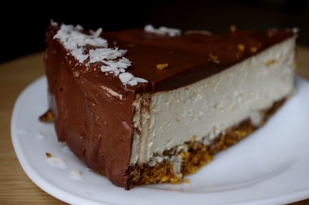 Recette Facile | Cheesecake Bounty : noix de coco, ganache chocolat noir